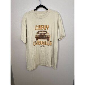 Tee Luv Chevy Chevelle Vintage Styled Tee XL 100% Cotton Beige Round Neck